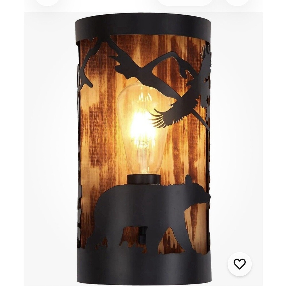 Rustic Bear Wall Sconce Farmhouse Indoor Wall Light Fixtures, E26 Base Modern
